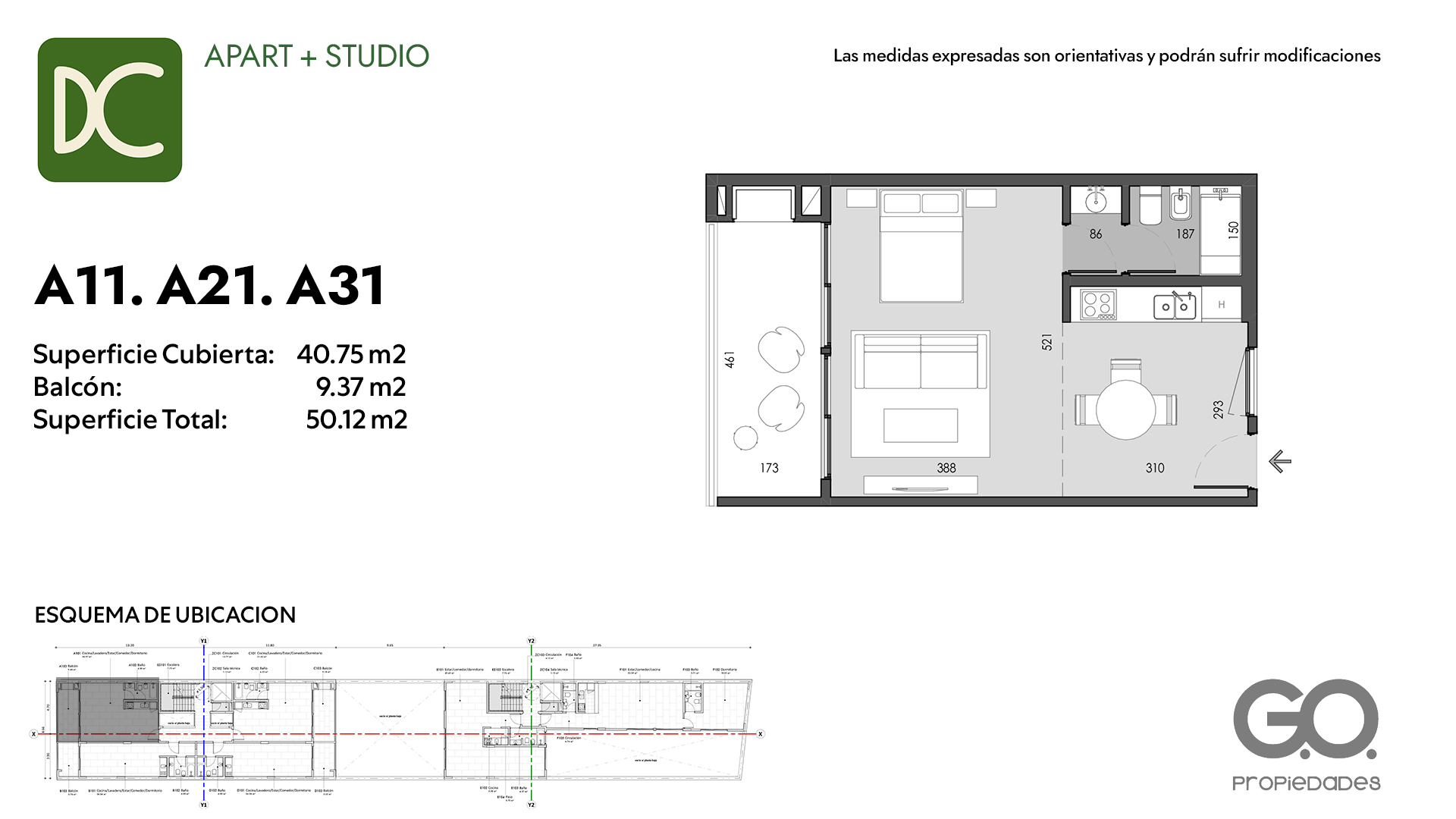 Ficha A11 · A21 · A31 — 50.12 m²